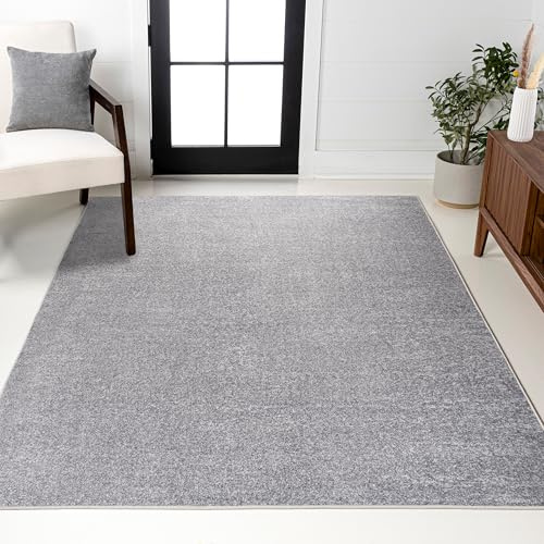 JONATHAN Y Haze Solid Low-Pile Gray Indoor Area Rug 3x5, Coastal,Bohemian,Minimalist,Classic, Easy-Cleaning for Living Room,Bedroom,Kitchen,Pet Friendly,Non-Shedding (SEU100A-3)