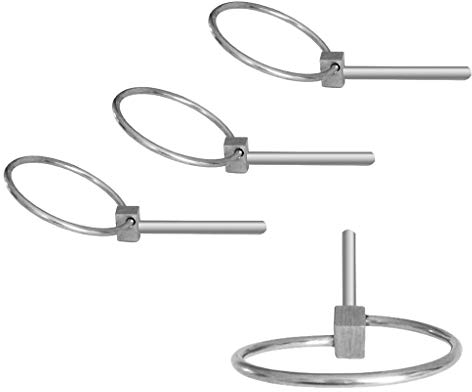 4 Stück 4 mm x 49 mm Bauernhof-Traktor-Anhänger, Bagger, Lynchstift, Anhängerkupplung, Stahlstifte, Edelstahl