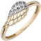 Jobo Damen-Ring Flügel aus 8 Karat 333 Gold Bicolor mit 9 Zirkonia Größe 56