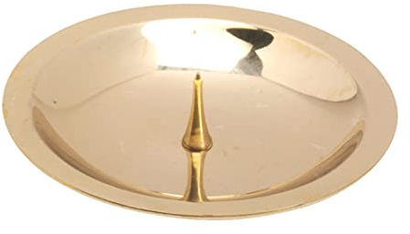 NKlaus TellAssiette à Bougie avec épine Ø8cm Laiton Or Brillant Soucoupe de Bougie Chandelier 10564