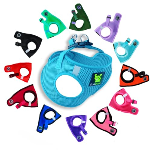 EcoBark Step in Hundegeschirr - Teetasse Hundegeschirr für XXXS, XXS, XS und kleine Hunde - Weiches Mesh Welpengeschirr - Toy Breed Mini Body Neckholder Weste - Reflektierend und Verstellbar - 3XS