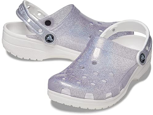 Crocs Unisex-Erwachsene, klassisch, durchscheinend, Clogs, weiß / glitzer, 46/49.5 EU