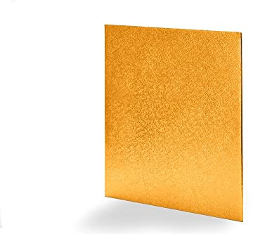 Anniversary House 10-inch Cake Board Gold, Pack of 1, Individually Wrapped, Sturdy Fibre Cake Board Square, STSW10G