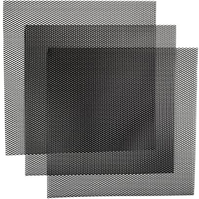 AggAuto 3 piezas 33×33cm Rejilla Deportiva Negro, Rejilla Deportiva de Rombo 3×6mm, Rejilla de Aluminio, universalmente compatible para automóviles.