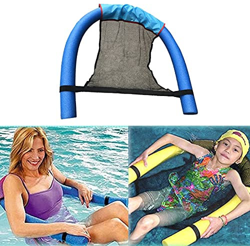 Roadoor Mesh-Schwimmender Pool-Stuhl-Schlingen Schwimmende Nudel-Stuhl-Netz Abdeckung Aufblasbare Liege Matte Starke Festigkeit Faltbar Safe Sling Mesh-Stuhl für Pool-Nudeln Gelb