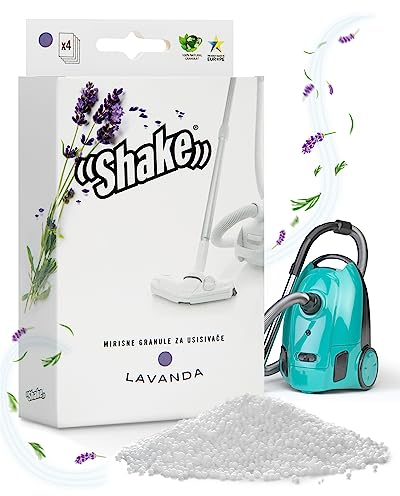 SHAKE Staubsauger Duft (Lavendel) • Duftperlen gegen schlechte Gerüche • Granulat zum Einsaugen • Staubsauger Deo als Lufterfrischer • 4er Pack