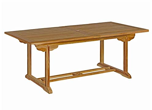 OUTLIV. Ontario Ausziehtisch 195/295x110 cm, mit Gestell und Tischplatte aus massivem Teakholz, die perfekte Ergänzung für Ihren Außenbereich