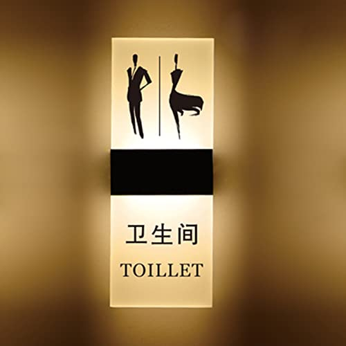 YANYUESHOP Unisex-Toilettenschild, beleuchtetes WC-Schild, Acryl-Badezimmerschild für Zuhause, Büro, Restaurant, Bar, öffentliche Orte