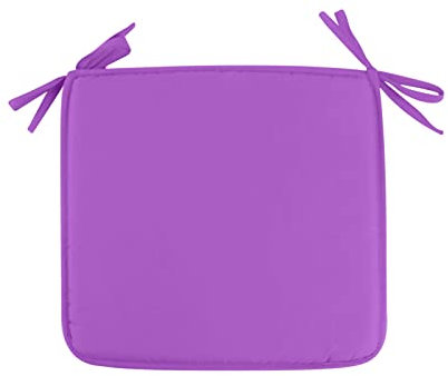 Sitzkissen 40x40 cm Stuhlkissen mit Haltebändern, Sitzpolster für Stuhl Weiches Stuhlauflage Sitzauflage Dekokissen für Innen- & Außenbereich (Lila, One Size)