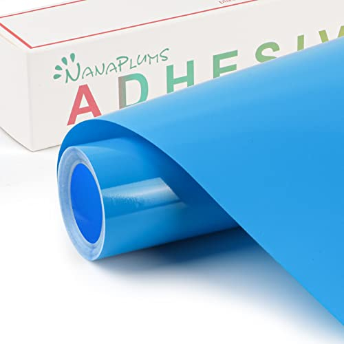 NANAPLUMS Selbstklebendes Vinylfolie Plotter, 30cm x 400cm Permanentes Plotterfolie Vinyl, Selbstklebende Folie für Dauerhaften Aufklebern, Schilder und Anderen Bastelprojekte(Blau)