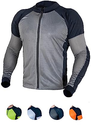 WICKED STOCK Mesh Armored Motorcycle Shirt for Men & Women - CE Level 2 Mesh Motorcycle Protective Shirt for Summer - Soft, Stretchy & Lightweight Motorcycle Armored shirt with Removable Padding