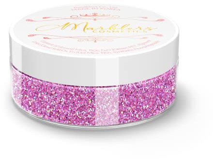MARBLERS Cosmetic Grade Fine Holographic Glitter [Holo Bubblegum] 0.18oz (5g) | Non-Toxic | Vegan | Cruelty-Free | Eyeshadow, Nail Polish, Nail Art | Festival, Rave & Party Makeup | Body & Face