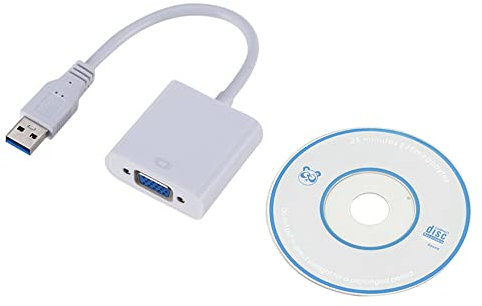 Qwertfeet USB 3.0 to VGA Adapter HD Video Graphics Card Converter External USB to VGA Portable White