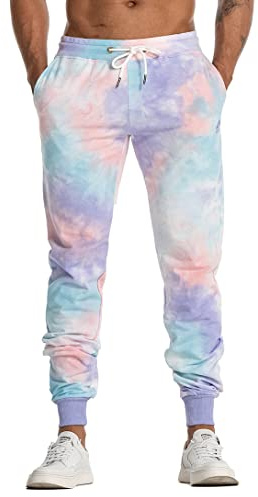 AIMPACT Men's Tie-Dye Joggers Sweatpants with Pockets, Cotton Athletic Pants for Gym, Training and Casual Wear