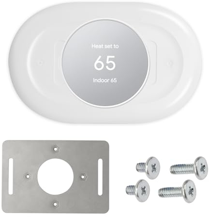 𝟐𝟎𝟐𝟒 𝐔𝐩𝐠𝐫𝐚𝐝𝐞 Nest Thermostat Wall Plate Cover, for Google Nest Thermostat 2020, DurableTrim Kit Fit Home Thermostat Accessories, Easy to Install - Snow