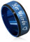 Uloveido Edelstahl Ihre Weirdo Ring Hochzeit Band Versprechen Ringe Seine und Her Paare Geschenke für Freund und Freundin (Blau Ihre Weirdo Größe 19.8)