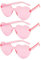 Jxuane 3 Pack Heart Shaped Sunglasses Ladies FashionRimless SunglassesVintage Love Heart Sunglasses for Pink Eyewear Shopping BeachOutdoor Party