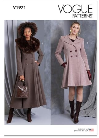 Vogue V1971R5 Damenmantel in fünf Längen, R5 (42-44-46-48-50)