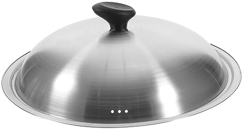 Angoily 14-Zoll-Pfannendeckel Ersatz für Topfdeckel aus Edelstahl abdeckhaube edelstahl daran arbeiten Bratpfanne Universaldeckel für Töpfe Gusspfannen wok Käse Kochtopf Backgeschirr Stroh