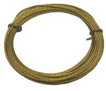 Aretro Picture Metal Wire Heavy Duty 3.5m Brass Plated Photo Frame Hanging Wire for Mirrors Clock Art Work PK1 10kg Breakweight
