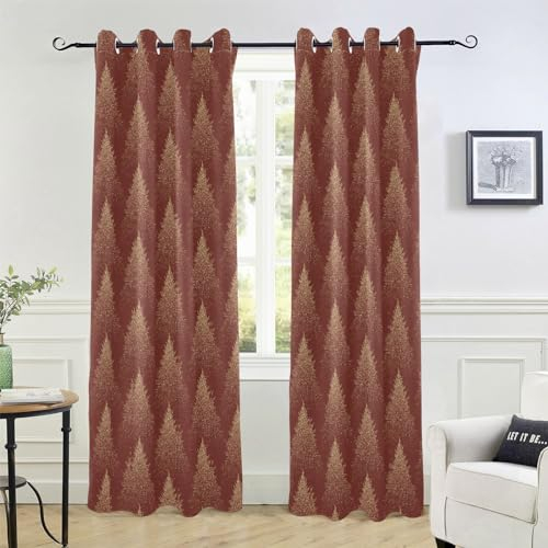 Weihnachts-Tannenbäume Vorhänge 213,4 cm Fenstervorhänge für Schlafzimmer vertikale Jalousien Badezimmer Vorhänge Dekor Cortinas para Sala Verdunkelung