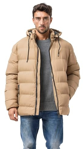 Cipo & Baxx Herren Mantel Series – Stylische Winterjacke im modernen Design mit warmem Innenfutter, abnehmbarer Kapuze und funktionalen Details für kalte Tage