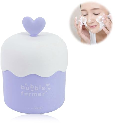 Gesichtsreiniger Foamer Cup, Cute Face Cleanser Bubbler, Cleanser Foamer Cup Tragbarer Gesichtsreiniger Foam Maker Cup für Mädchen Face Wash Shower Tools(Blau)