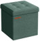 SONGMICS Storage Ottoman, Foldable Small Ottoman Foot Rest, 30 x 30 cm Foot Stool, Ottoman with Storage, Load up to 130 kg, for Living Room, Bedroom, Dorm, Retro Green LSF028C51
