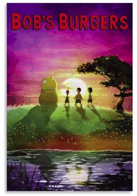 REOTTO Anime Bob's Burgers Fan Art Poster Dekorative Malerei Leinwand Wandkunst Wohnzimmer Poster Schlafzimmer Malerei,Wandkunst Bilddruck Moderne Familienzimmer Dekor 12x18inch(30x45cm)