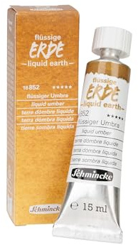 Schmincke - Flüssige Erde, Liquid Earth, Umbra, 15 ml, 18 852 00, für Malerei, (Vor-) Zeichnung und Untermalung, vegan