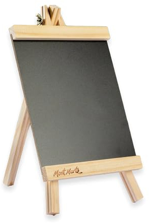 Mont Marte Schiefertafel zum Beschriften – Kompakte Kreidetafel auf Staffelei aus Kiefernholz – Kleine Tafel mit Ständer – 28,5 cm Höhe