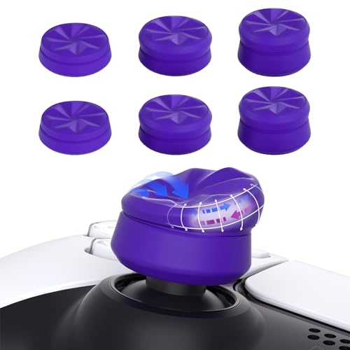 playvital Thumbs Cushion Caps Copri Analogici per ps5/4,Cover Levette Grip Gommini per Xbox Series/One X S,per Elite Series 2/Switch PRO Controller,3 Paia,Hurricane-Viola