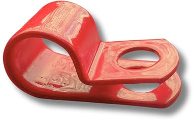 Evoges 7+mm Red Pyro Soft Skin LSF Low Smoke & Fumes Cable P Clips, Pack of 50