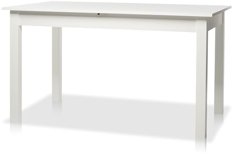 smart Esstisch 70x120 cm Weiß, Küchentisch ausziehbar bis 160 cm, Esszimmertisch aus Holzwerkstoff inkl. erweiterbare Auszugsplatte, moderner Tisch für bis zu 8 Personen