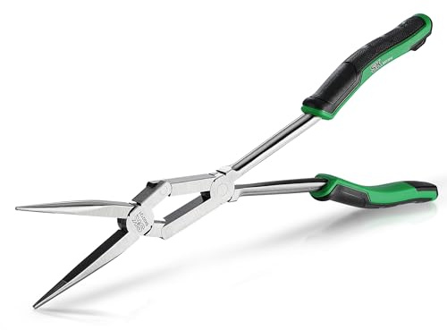 SK 13-Inch Double Compound Long Reach Pliers, Straight Long Nose Pliers With Comfort Grips, Premium CR-V Steel Construction