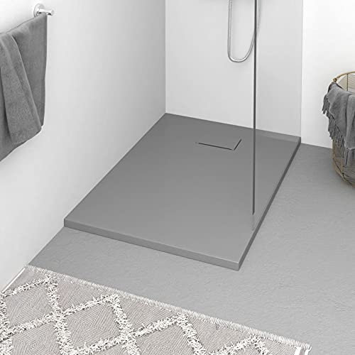 Sufrk Duschwanne SMC Grau 100x70 cm Duschkabine Komplett DuschrüCkwäNde