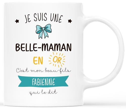 Cadeau Plus Mug Personnalisé Prénom Belle-maman En Or - Cadeau Belle Mere, Belle Maman Cadeaux, Mug Belle Maman, Tasse Belle Maman (De Beau-fils)
