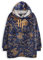 Harry Potter Mädchen tragbarer Decken-Hoodie | Kinder-Pullover aus Sherpa-Fleece mit Kapuze in Marineblau und durchgehendem HP-Hogwarts-Logo | Kinder-Loungewear mit Sherpa-Futter