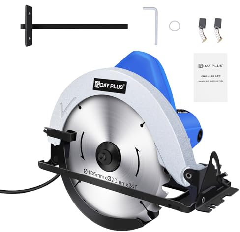 Handkreissäge, 900W Kreissäge 5000U mit Sägeblättern (185mm) mit Führungsschiene Max Schnitttiefe 55mm(45°), mini Kreissäge für Holz, Weichmetall, Fliesen u.s.w