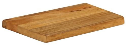 Generisch Tischplatte Mit Baumkante 40x20x3,8 cm Massivholz Mango,Je Nach Bedarf Mit Verschiedenen Fahrgestellen Kombinierbar,FüR Esstische, Couchtische, Beistelltische, Schreibtische Usw