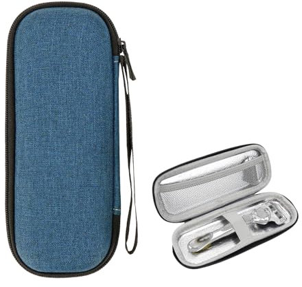 Linkidea Generic EVA-Hartschalen-Reiseetui für Rasierhobel, Rasierzubehör, Klingenkopfaufbewahrung, tragbare Reiserasiertasche für Herren, kompatibel mit Gillette Fusion 5 Power, Mach 3 (Marineblau)