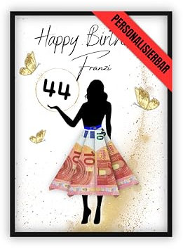 dockyardos® Geldgeschenk zum 44. Geburtstag | Geld kreativ verschenken | Beste Freundin | Geschenkidee | Frau | Mädchen | Geburtstagsgeschenk