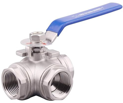 3 Wege Kugelventil, Edelstahl Kugelhahn Ventil mit DN32 1-1/4 zoll Innengewinde, Industrielle Rohrleitungen Armaturen