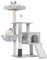 Heybly Rascador para Gatos, El Cepillo de Autolimpieza, El Árbol para Gatos Domésticos, con Peluche Liso, Silla de Descanso, Nido de Gatos con Panel y Postes de Raspado, Gris Claro HCT005SW