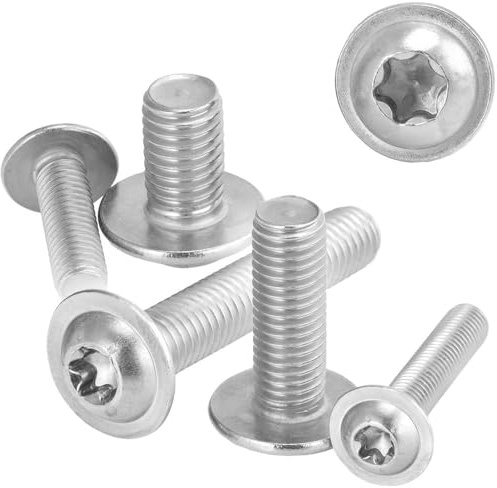 10 Stück Linsenkopfschrauben mit Flansch und Innensechsrund M8x8 Edelstahl A2 ISO 7380-2 Vollgewinde TORX Flachkopfschrauben WIBTEC®