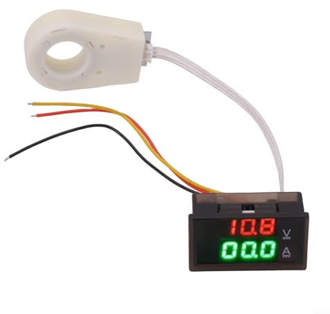 URPIZY Digital Voltmeter Amperemeter Mit Hall Sensor Wasserdicht DC 0-300V 50A-400A Dual Display Stromzähler Spannungsmesser Für Elektrische Systeme, Digitales Voltmeter Amperemeter(50A)
