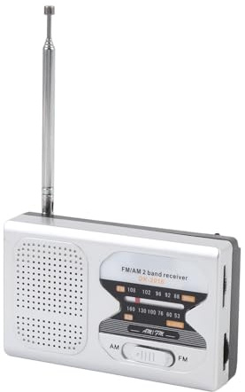 Taschenradio mit Mittel-/Funksender (AM/FM) – Kompaktes, Tragbares Design mit Lautsprecher, Kopfhöreranschluss, Kristallklarem Empfang, Betrieb mit AA-Batterien, Radio für