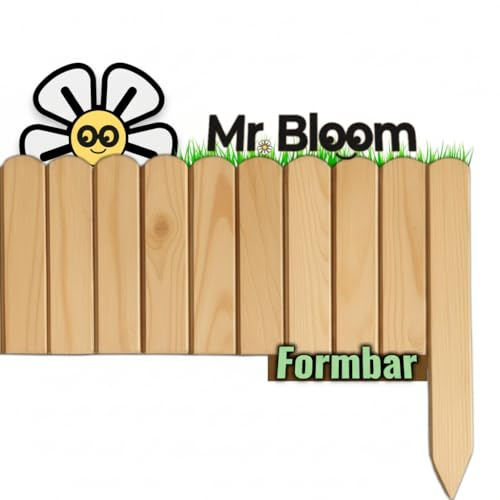 Mr. Bloom ® Beeteinfassung | Gartenzaun aus Holz | 8 Farben | Eigene Produktion | Made in EU (Imprägniert, 2m Länge | 30cm Höhe)