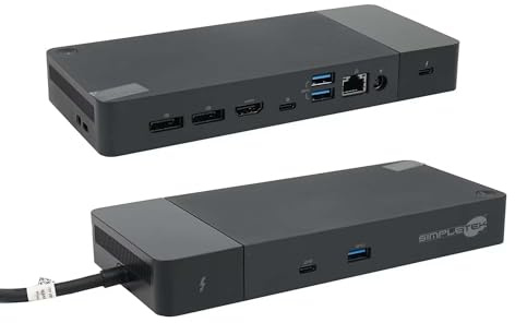 SIMPLETEK - Thunderbolt 3 Docking Station Compatible with Dell 2‑in‑1 9311 2‑in‑1 9312 2‑in‑1 XPS 15 9560 | Includes 130W Power Supply (Refurbished)