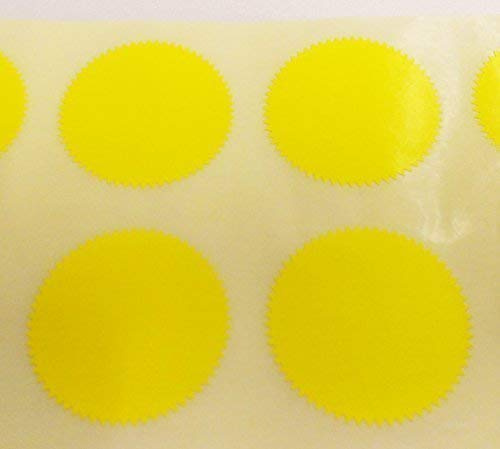 Audioprint Ltd. Pack of 200-41mm Starburst Notary/Legal/Certificate Seals - Colour Code Stickers/Sticky Labels - Choose Your Colour/s (Yellow)